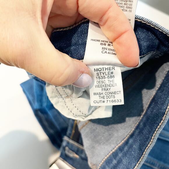 Mother The Weekender Fray Flare Mid Rise Jeans Connect The Dots Blue 27 - Picture 5 of 13